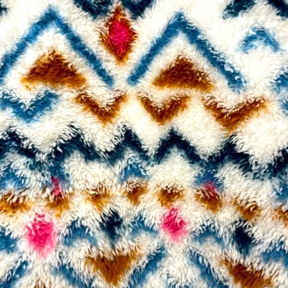 Women's Patterned Fleece Sweater - Multicolor - Picture 7 of 10